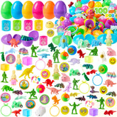 100 Prefilled Easter Eggs with Assorted Toys for Easter Egg Hunts, Basket Stuffers, and Classroom Prizes