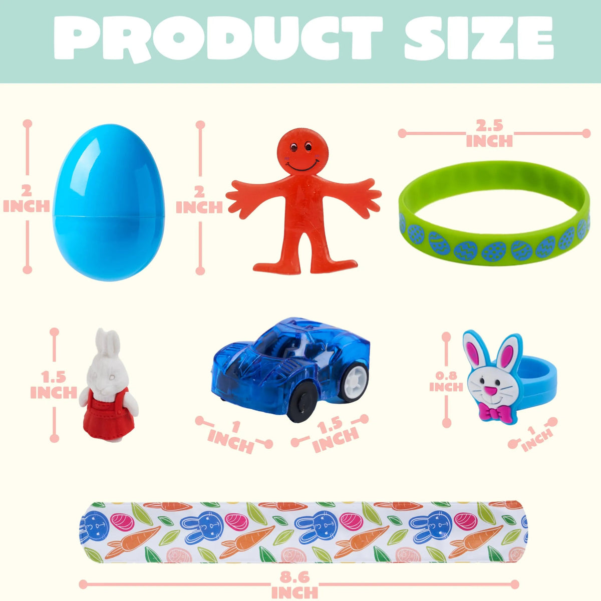100 Prefilled Printed Easter Eggs with Toys and Stickers Inside - Perfect for Egg Hunts