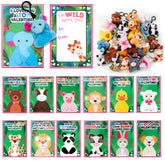 28 Animal Plushies with Valentine's Day Cards for Classroom Gift Exchange