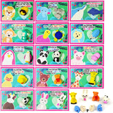 28Pcs Kids Valentine's Cards with Animal Erasers - Classroom Exchange Gifts