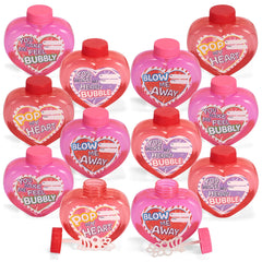 12 Big Heart-Shaped Bubble Wands