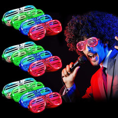 12-Pack LED Glasses with Valentine's Day Cards for Kids - Classroom Exchange Gifts
