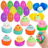 12-Pack 3.03-Inch Mochi Chicken Squishy Toys Prefilled Easter Eggs for Easter Egg Hunt