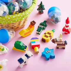 12 Easter Eggs with Building Blocks for Kids Party & Hunt