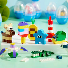 12 Easter Eggs with Building Blocks for Kids Party & Hunt
