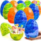 12 Jumbo Fillable Plastic Easter Eggs for Egg Hunts and Basket Stuffers