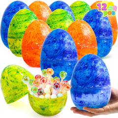 12 Jumbo Fillable Plastic Easter Eggs for Egg Hunts and Basket Stuffers
