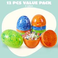 12 Jumbo Fillable Plastic Easter Eggs for Egg Hunts and Basket Stuffers