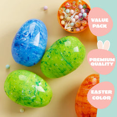 12 Jumbo Fillable Plastic Easter Eggs for Egg Hunts and Basket Stuffers