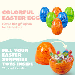 12 Jumbo Fillable Plastic Easter Eggs for Egg Hunts and Basket Stuffers