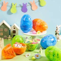 12 Jumbo Fillable Plastic Easter Eggs for Egg Hunts and Basket Stuffers