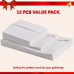 12 White Cardboard Christmas Gift Boxes with 6 Medium Shirt Boxes