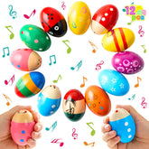 12 Wooden Egg Shakers Maracas for Party & Classroom