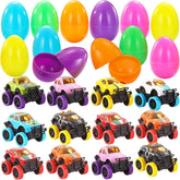 12-Pack 3.8-Inch Monster Pullback Cars in Prefilled Easter Eggs