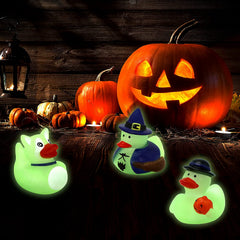 12 Glow-in-the-Dark Halloween Duckies for Fun Bath Time