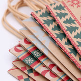 48 Christmas Kraft Gift Bags, 8 Designs