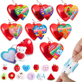 28 Hearts Filled Mochi Squishy Toys with Kids Valentine's Cards for Classroom Exchange