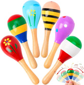 24-Pack Cinco de Mayo Mini Wooden Maracas for Kids