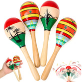 4-Pack Cinco de Mayo Wooden Maracas for Kids