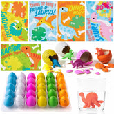 30 Pack Valentine's Day Cards with Hatching Dinosaur Egg Toys and Hangers