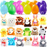 18-Pack Plush Animal Toys in Prefilled Easter Eggs (2.23 Inches)