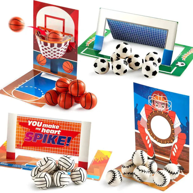 28-Pack Sports Balls with Valentine's Day Cards for Kids
