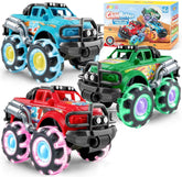JOYIN 3-Pack Monster Truck Toys with Flashing LED Wheels