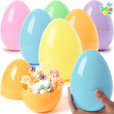 24 Large Pastel Easter Eggs, 6-Inch Plastic Jumbo Fillable Eggs