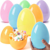 6 Large Pastel Easter Eggs - 6 Inch Jumbo Plastic Fillable Eggs for Easter Hunt