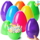 6-Pack 10-Inch Jumbo Plastic Easter Egg Shells, Fillable for Easter Egg Hunt