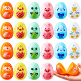 24 Multicolor Plastic Animal Easter Eggs
