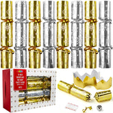 Gold & Silver Snowflake Christmas Party Favors (10in, 8 Pack)