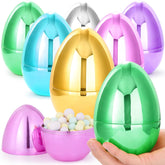 6 Large Metallic Easter Eggs - 6 Inch Colorful Jumbo Plastic Eggs