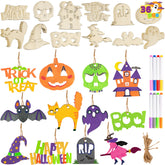 36-Piece Halloween Wooden Painting Craft Kit