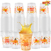 50 Disposable Thanksgiving Plastic Cups