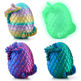 4 Pack 3D Printed Dragon Eggs with Laser Dragon - Articulated Fidget Toys for Kids
