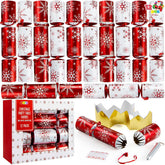Christmas Party Table Favors - Red White Snowflake (12 Pack)