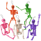 5 Pack Posable Halloween Skeleton Decorations, 16 Inches