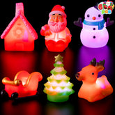 6 Pack Christmas Glow Bath Toys