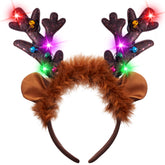 Holiday Light-Up Reindeer Headband for Adults and Kids