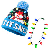Light-Up Knitted Snowman Christmas Beanie
