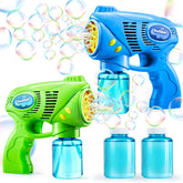 7-Inch Bubble Gun Blower with 2 Bottles of 5 oz Bubble Refill Solution (2 Pieces)