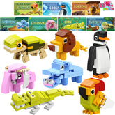 28-Piece Animal Building Blocks Set with Valentine's Day Cards for Kids