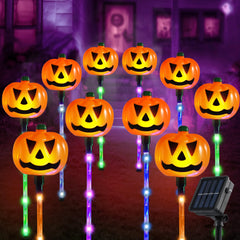 10-Pack Halloween Solar Pumpkin Pathway Lights