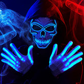 Halloween LED Skull Mask & Light-Up Gloves (Blue)