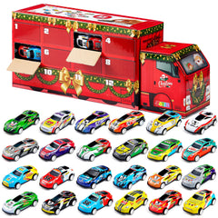 24 Days of Christmas Advent Calendar with Pull-Back Vehicles