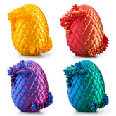 4 Pack 3D Printed Dragon Eggs with Laser Dragon - Articulated Fidget Toys for Kids