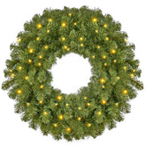 24-Inch Pre-Lit Christmas Wreath with Warm Lights