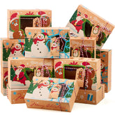 24 PCS Christmas Cookie Gift Baking Box with Window, Auto-Popup Design