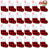 24-Pack Mini Christmas Stockings (5-Inch)